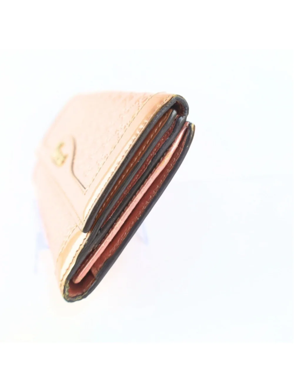 GUCCI Guccisima Trifold wallet Long Wallet Purse GG Enamel Pink Women Used Auth - Picture 3 of 16